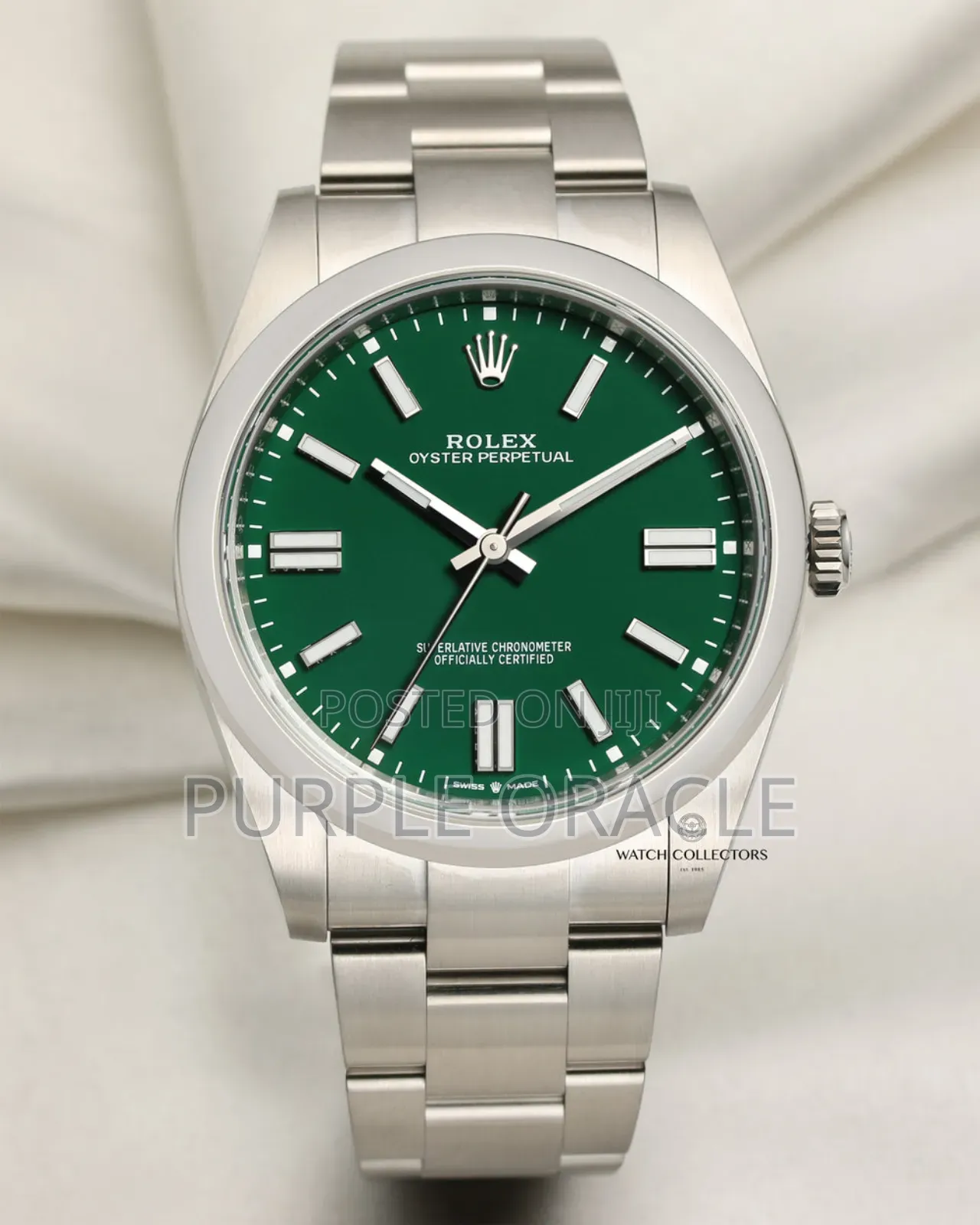 Rolex Oyster Pepertual Green Dial Watch
