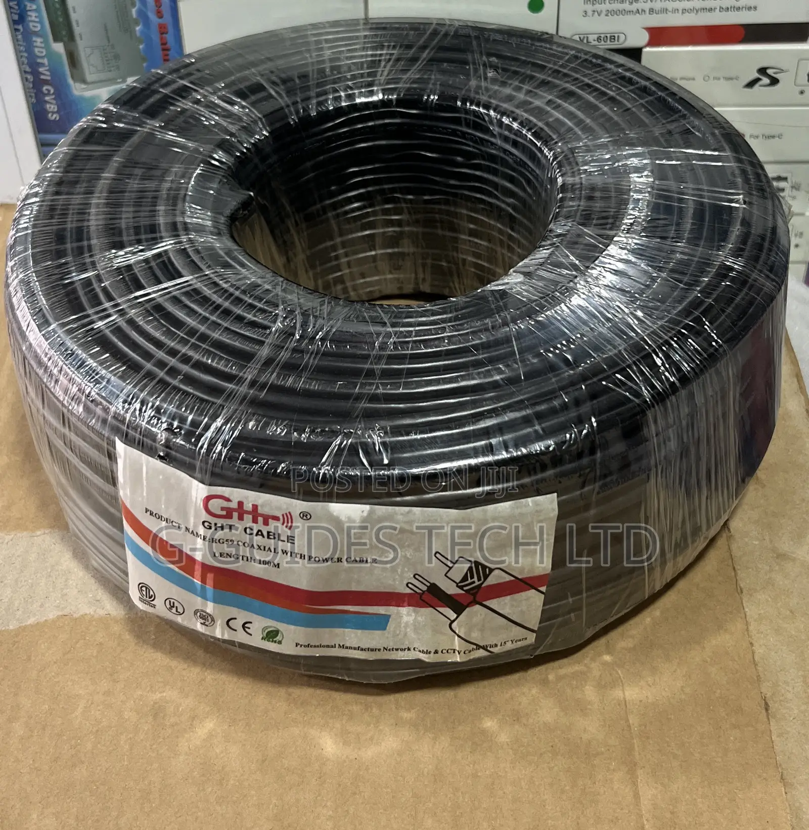 GHT Rg59 Coaxial Cable With Power Cable 100m