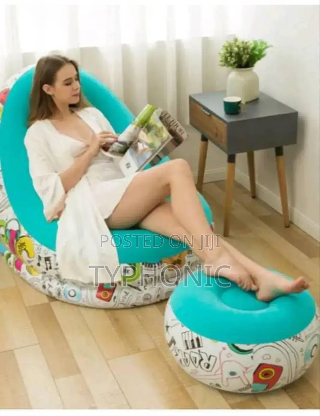2in1 Inflatable Chair And Footrest