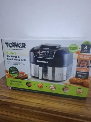 5.6l Tower Air Fryer With Smokeless Grill Uk