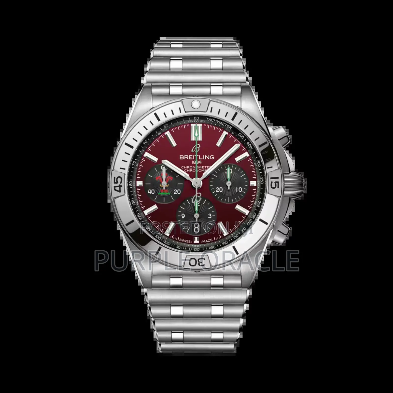 Anti Blemish Breitling Red Dial Chronomat Wristwatch