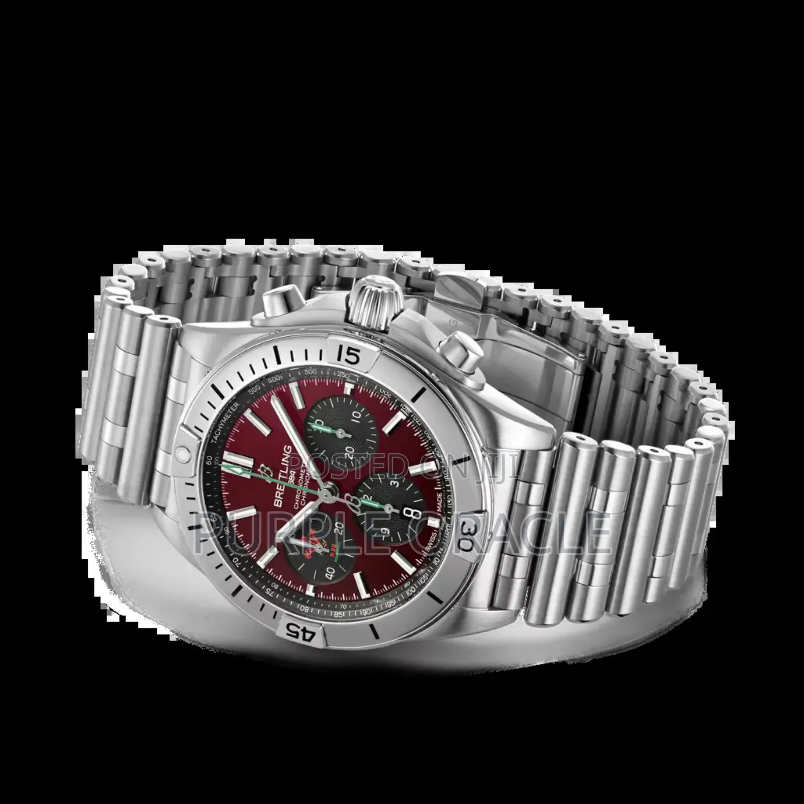 Anti Blemish Breitling Red Dial Chronomat Wristwatch