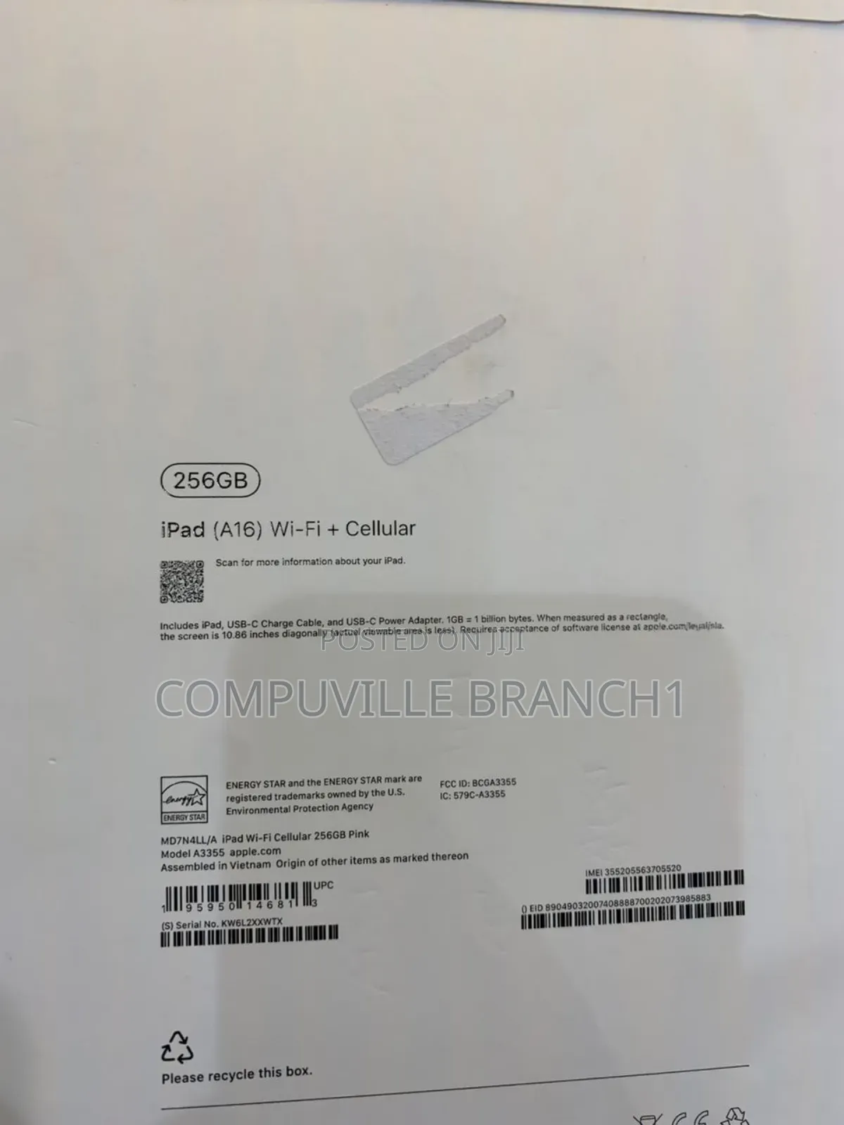 New Apple iPad Wi-Fi +3G 256 GB Pink