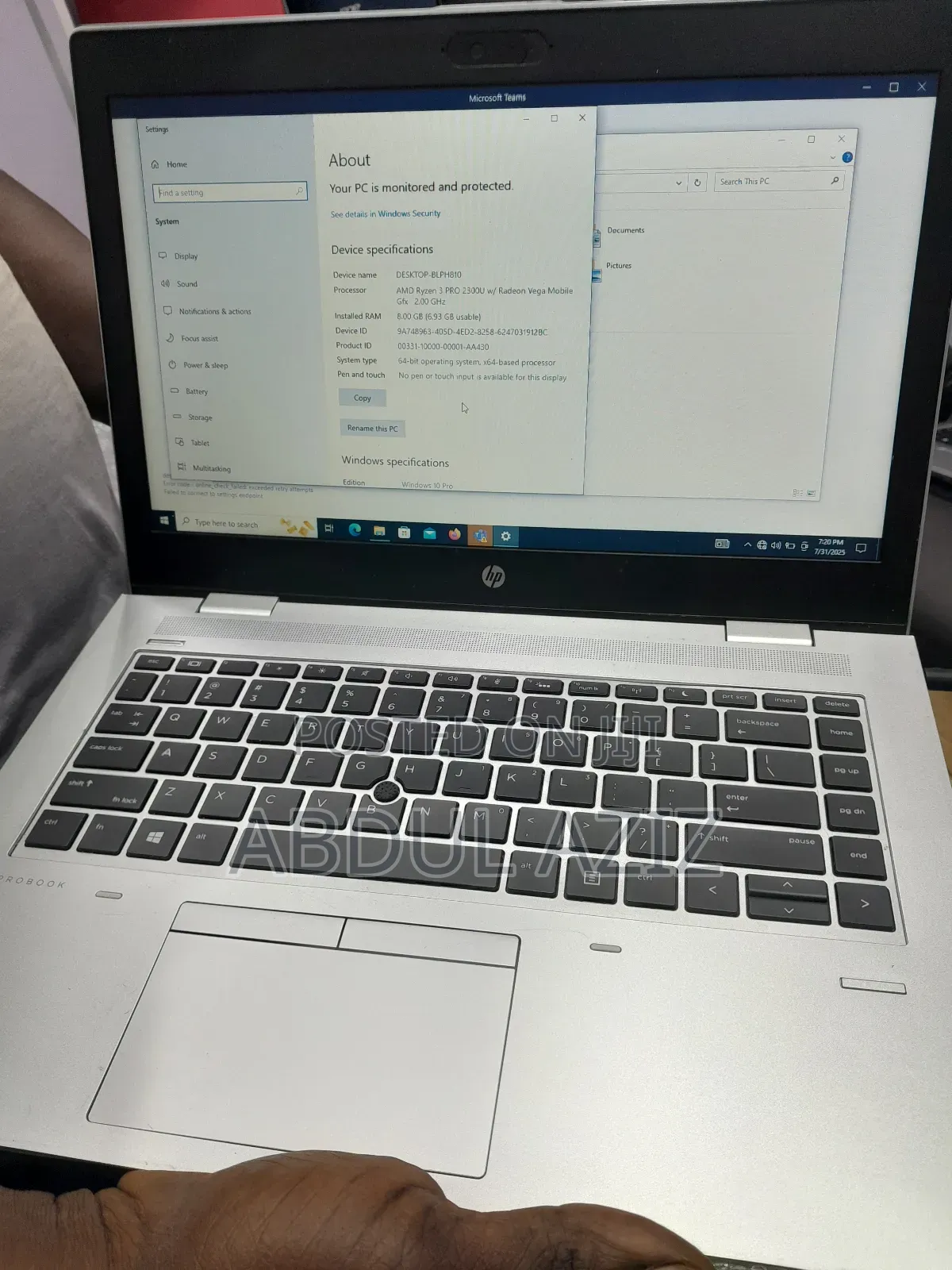 Laptop HP ProBook 645 G4 8GB AMD Ryzen 3 HDD 500GB