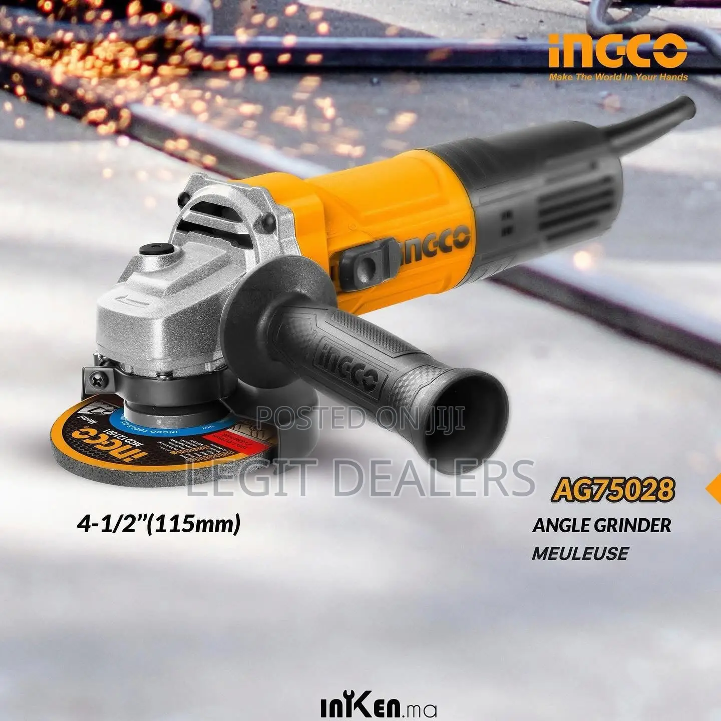 Ingco Angle Grinder 750watts, 900watts 1100watts