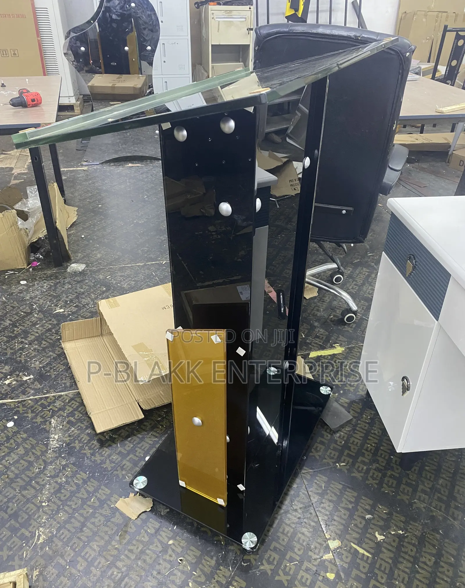 Black and Gold Glass Pulpit