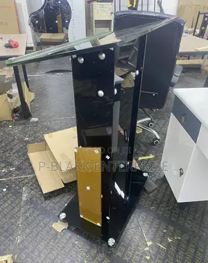 Black and Gold Glass Pulpit