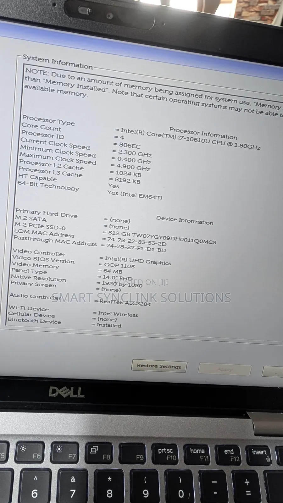 New Laptop Dell Latitude 5410 16GB Intel Core i7 SSD 512GB