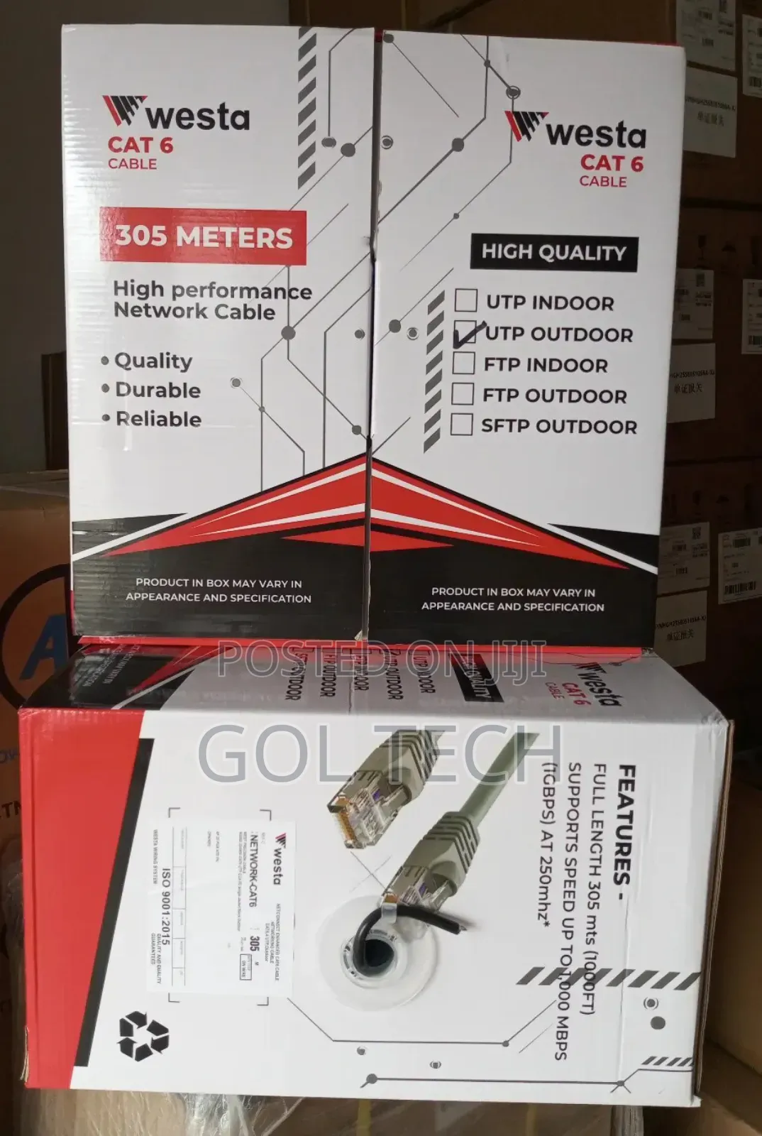 Cat6 Outdoor Cable 305m Utp High Quality Network Cable Westa