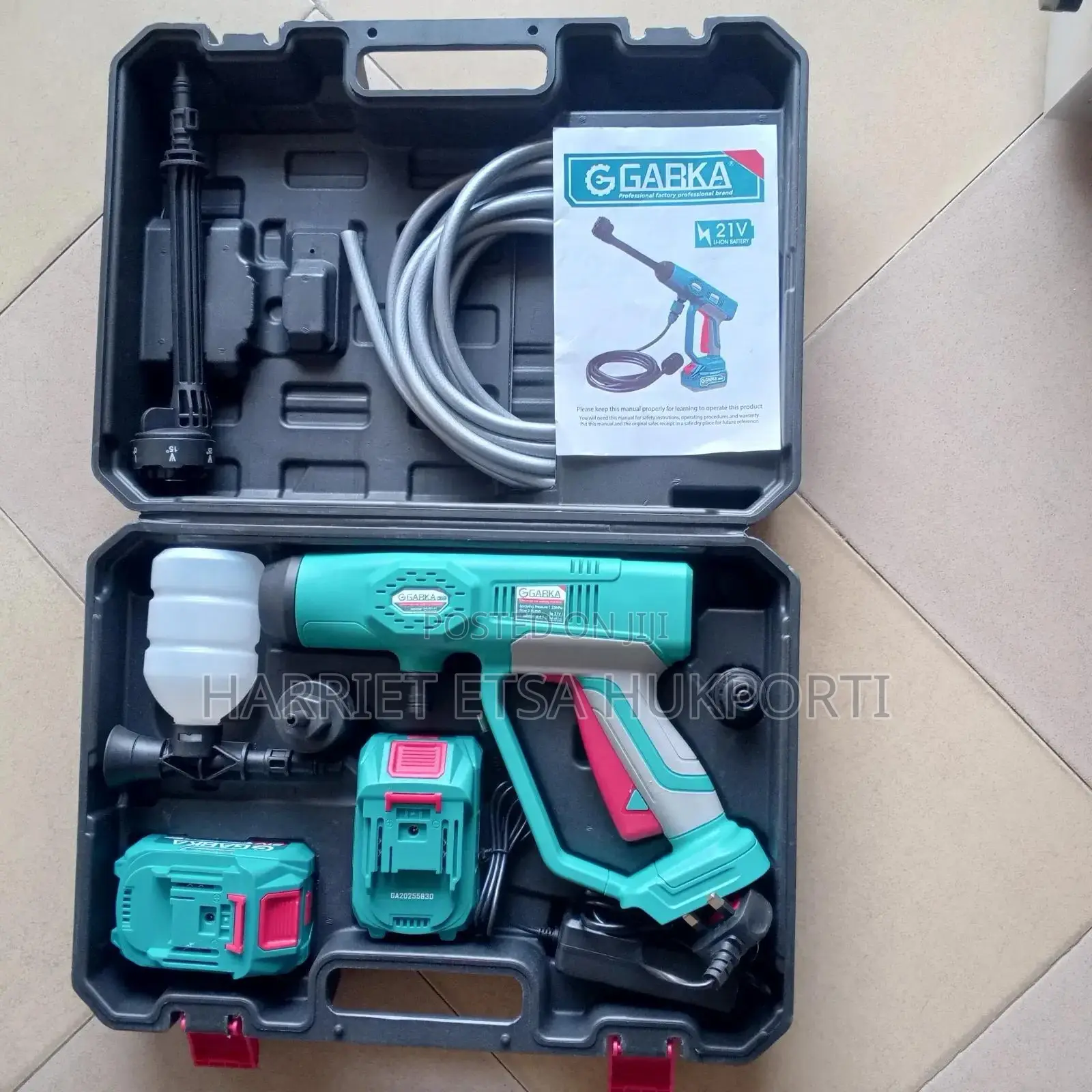Bd New Cordless Car Washer Gun With 2 Batteries From Italy