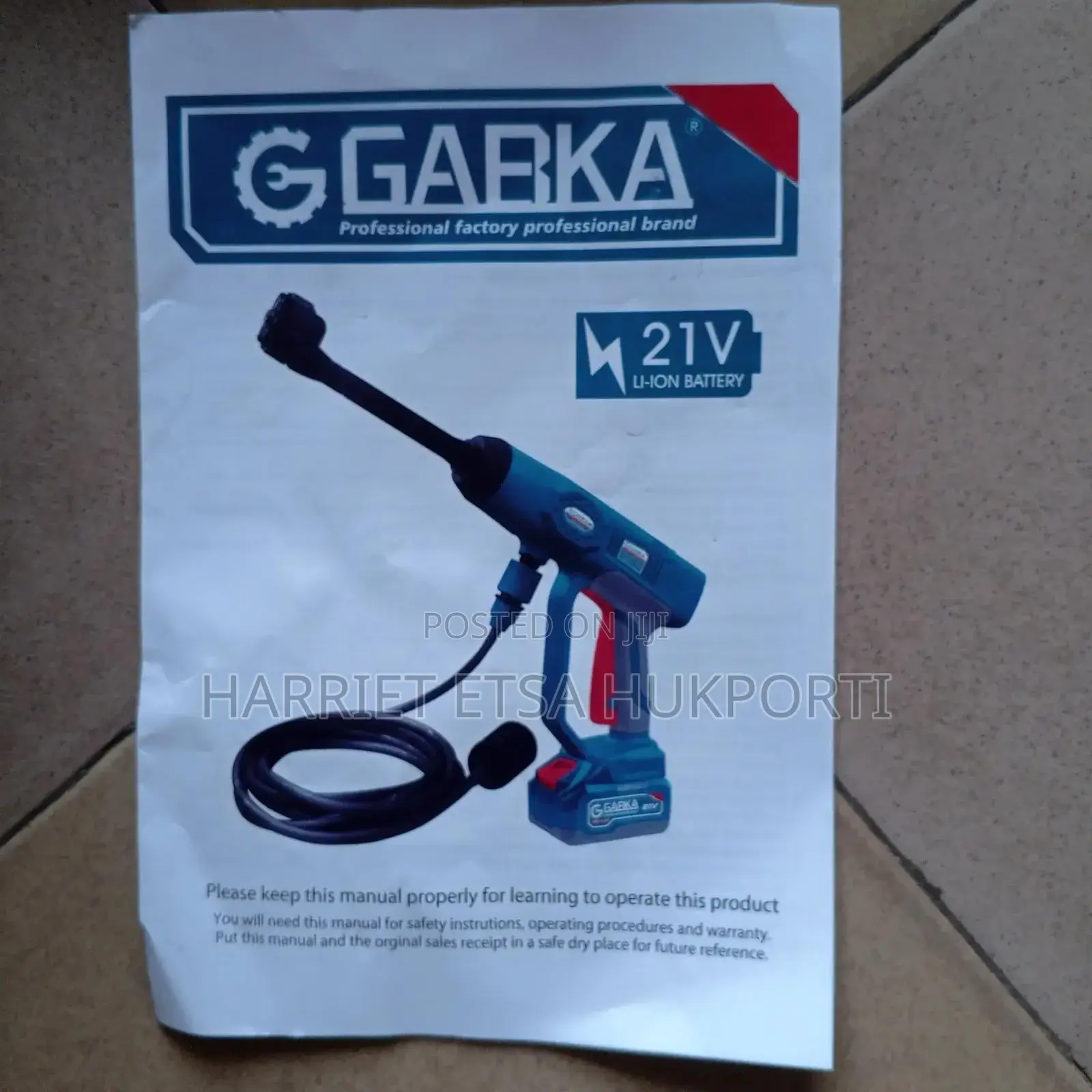 Bd New Cordless Car Washer Gun With 2 Batteries From Italy
