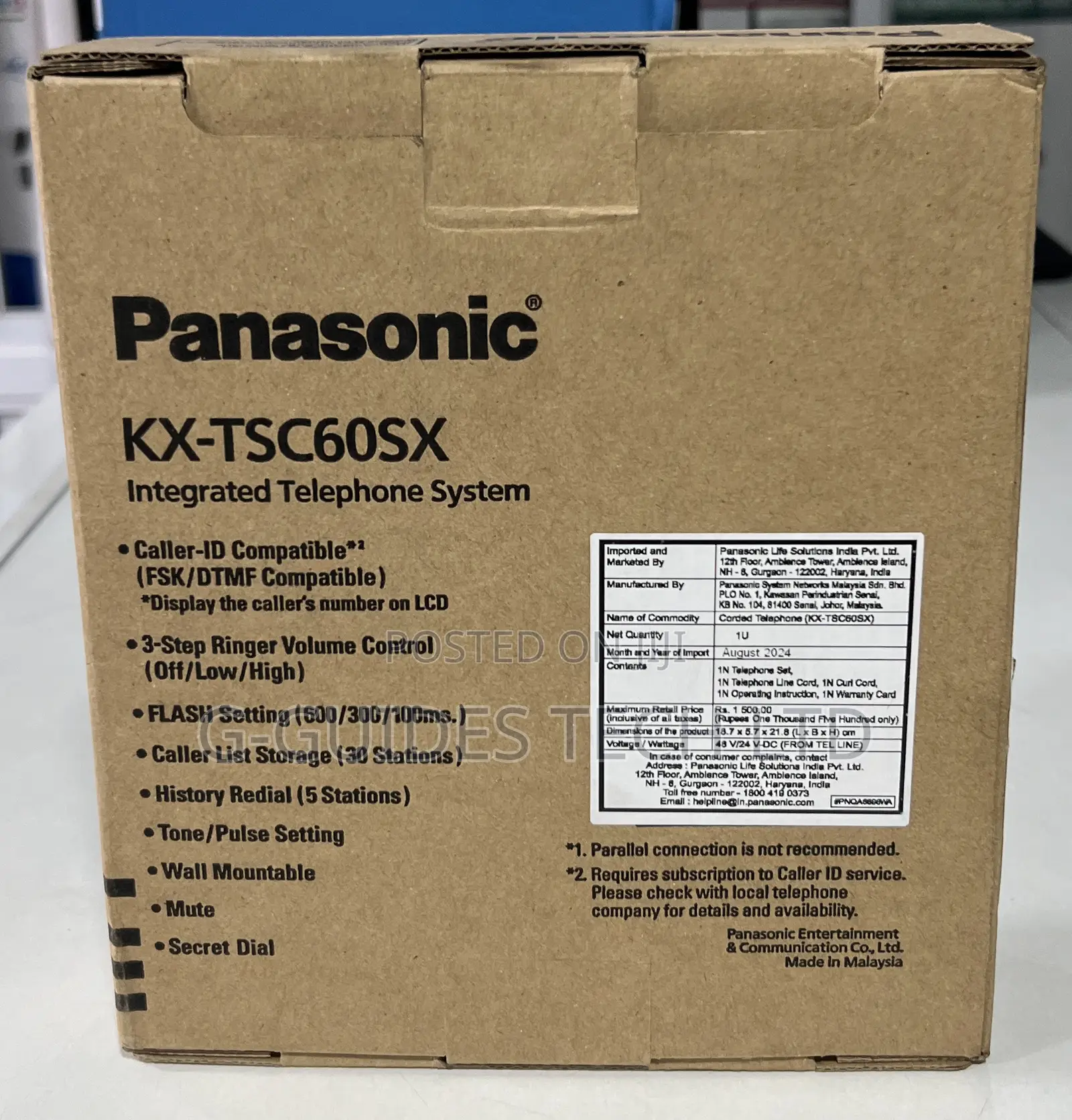Panasonic Kx-Tsc60sx Integrated Telephone System.