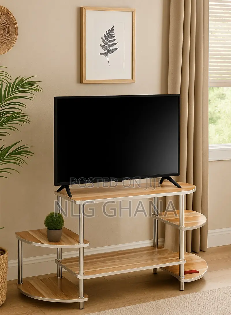 Rustic Industrial Tv Stand With 5-Tier Shelves. Ghx6100