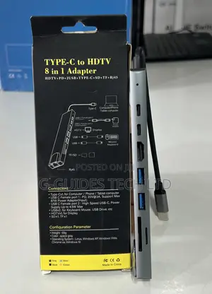8 -in -1 Usb Type-C Adapter, 8-in-1 Usb-C Hub Adapter