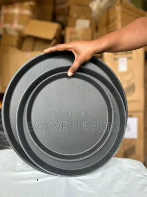 Black Round Nonslip Tray ( Small,Medium,Large)
