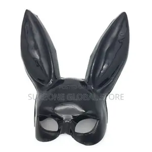 Solid Color Halloween Rabbit Ears Half Mask