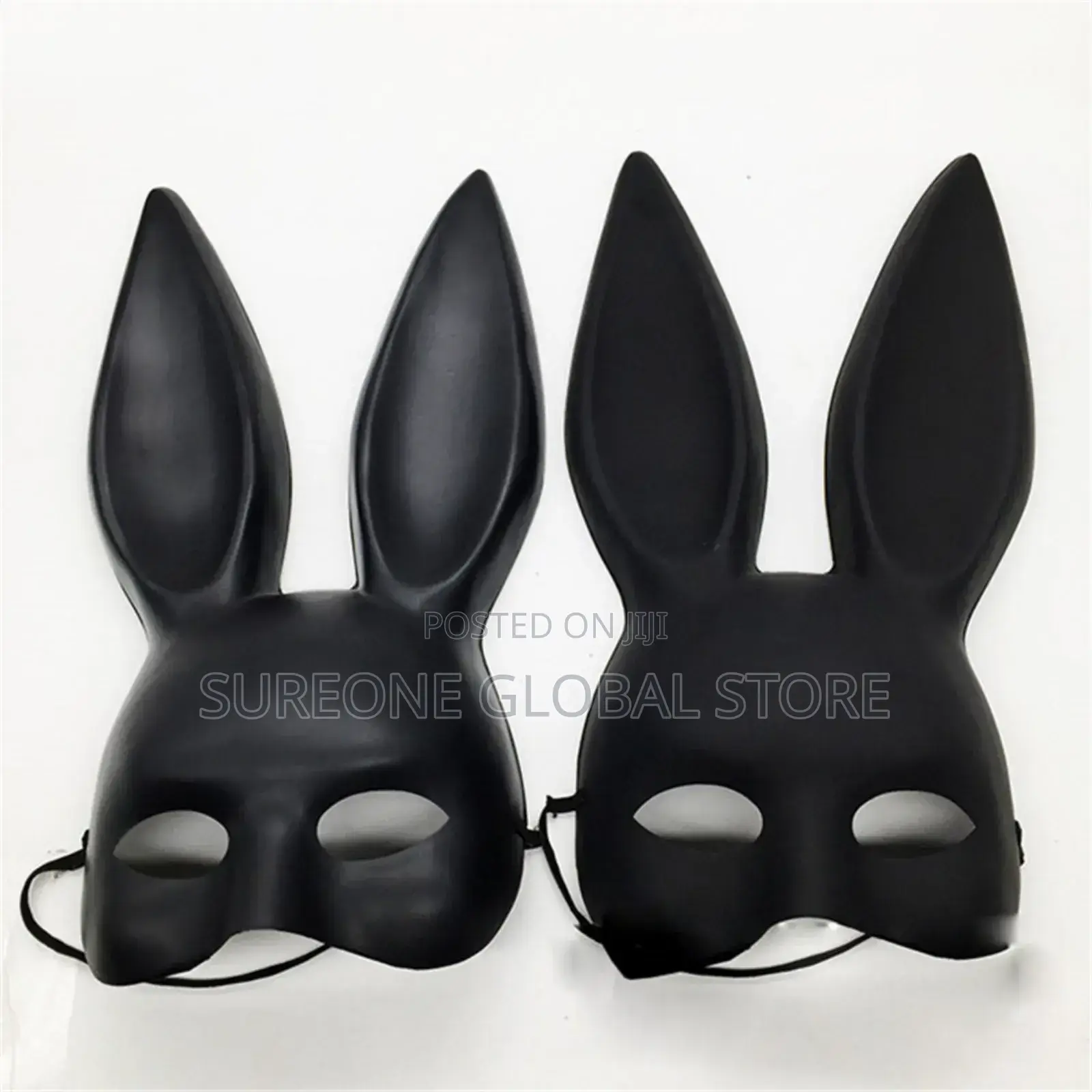 Solid Color Halloween Rabbit Ears Half Mask
