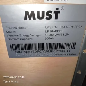 Solar Lithium Battery 48v 300ah Must( Promotion)