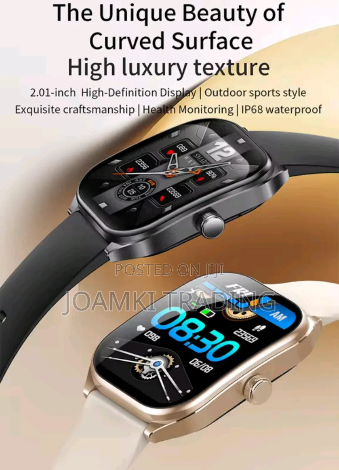 2.01" Curved Screen Smartwatch Men, Women, Bt Call, Ip68,