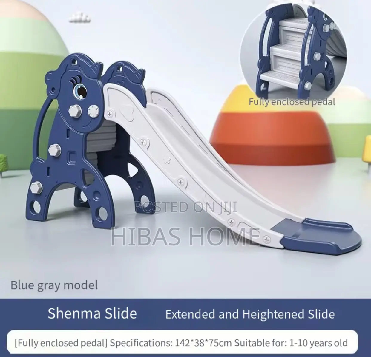 Deer Shaped Blue Grey Slides Kids Slide 143*47*72
