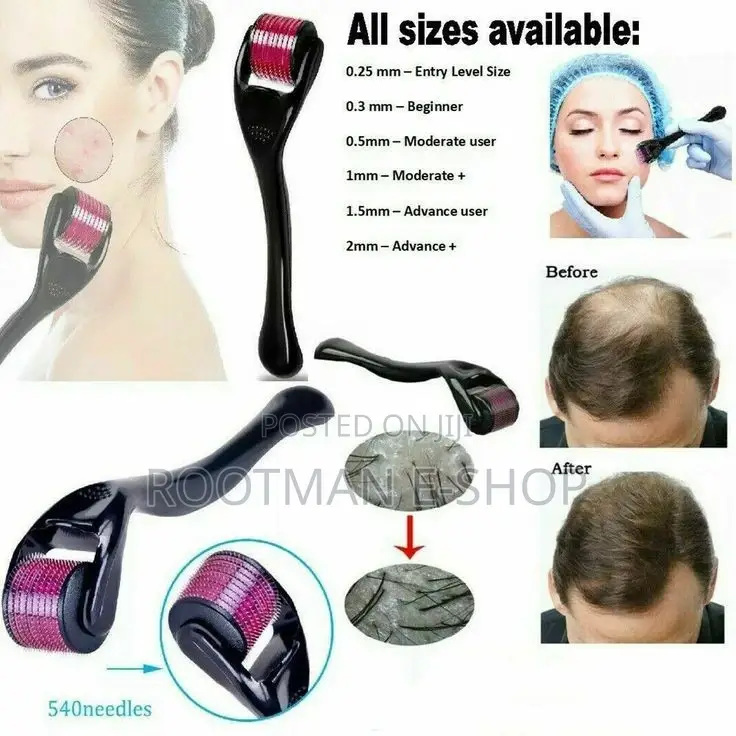 2 Derma Roller 0.5 Mm 1mm Skin/ Sculp/ Hair