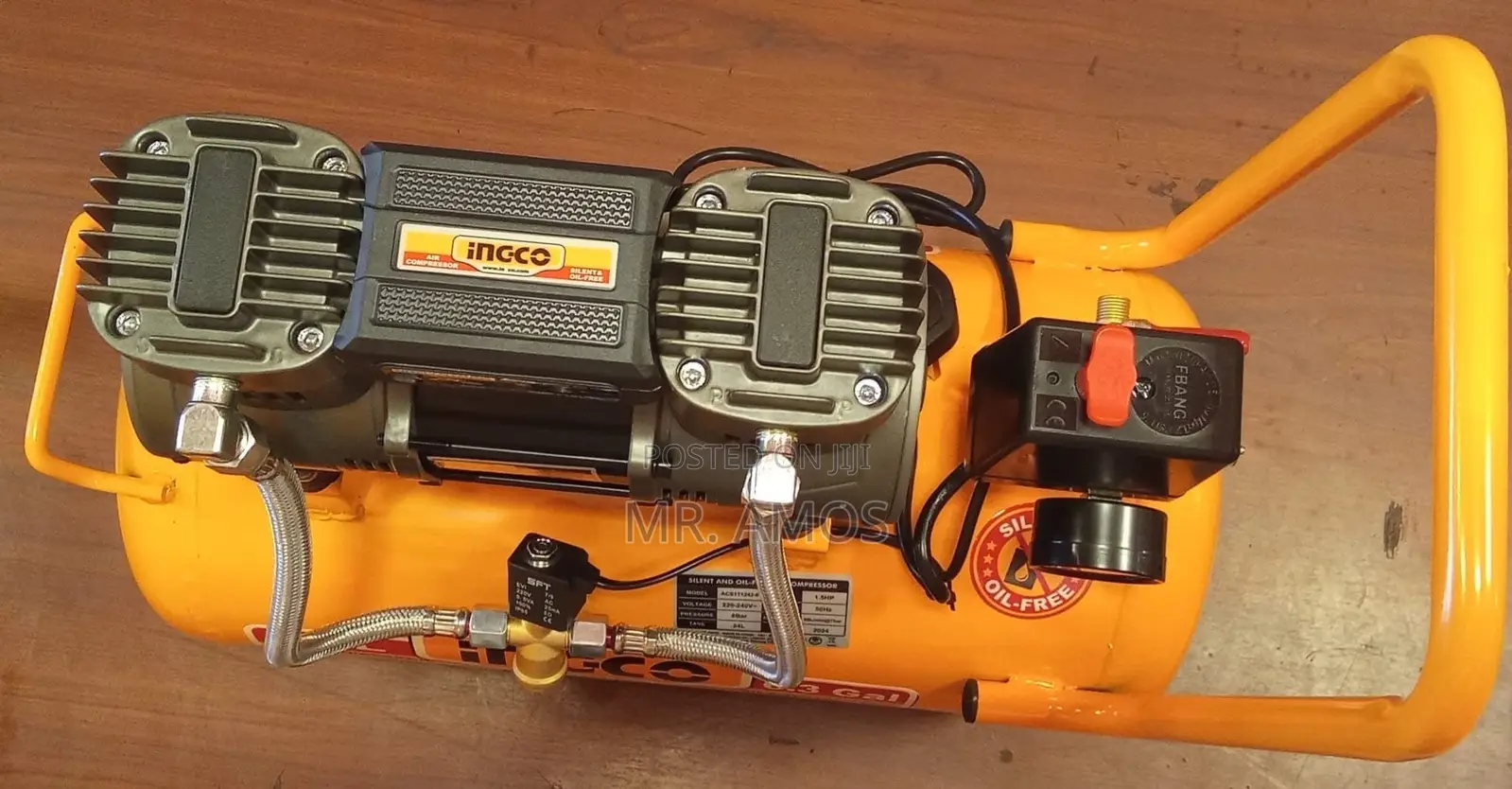 24 Litre Air Compressor With 1100w Oil-Free Motor - Acs111242