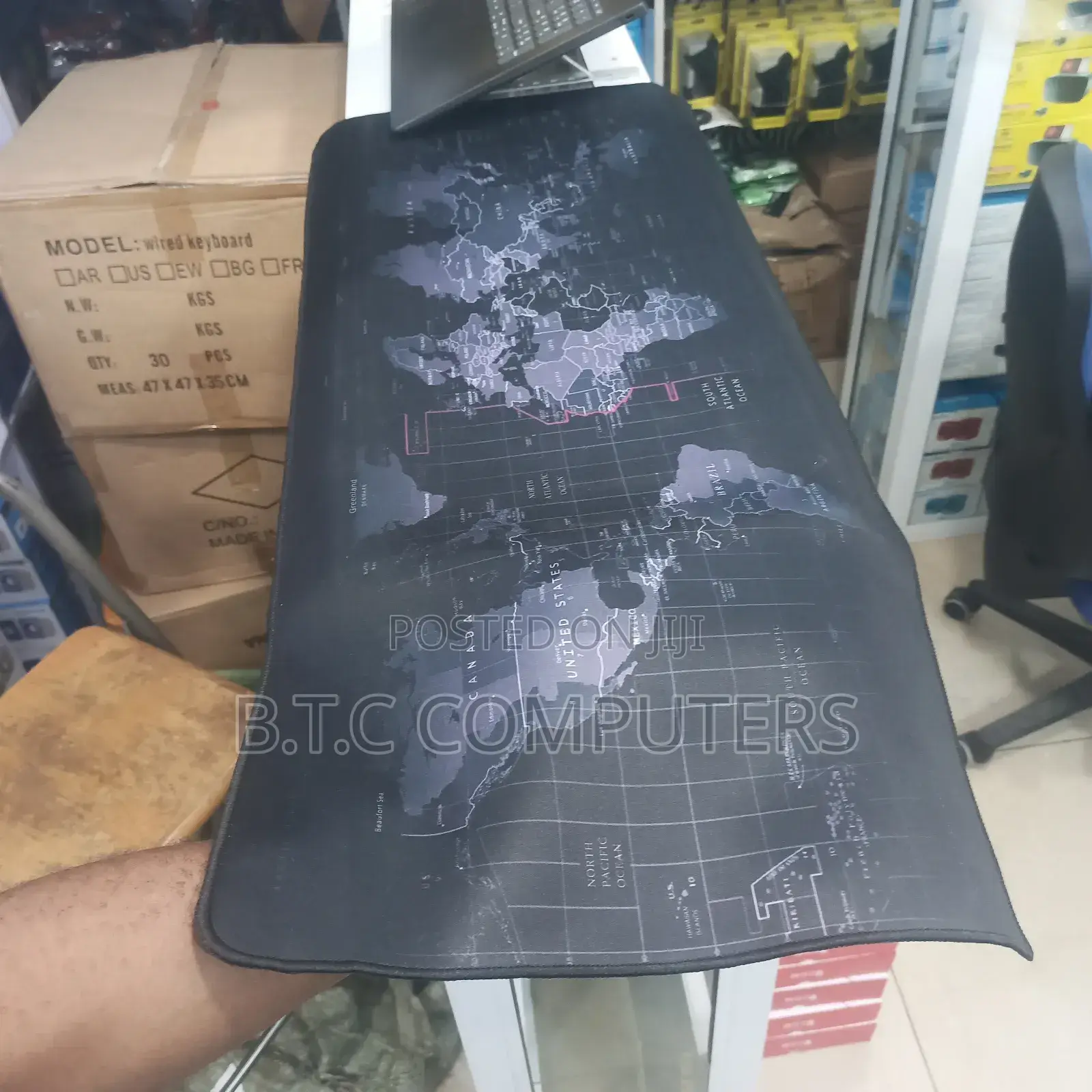 World Map Gaming Mouse Pads" or "Extended Desk Mats"
