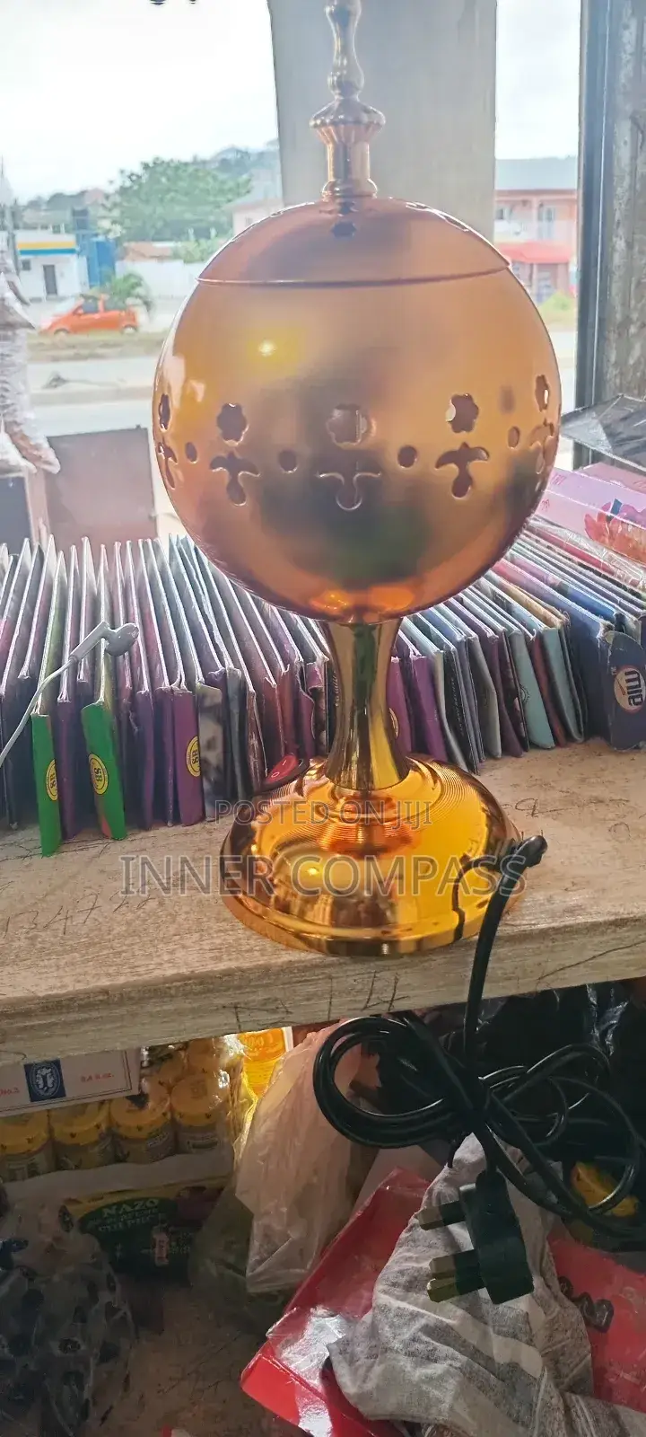 Elegant Electric Incense Burner - Golden Finish