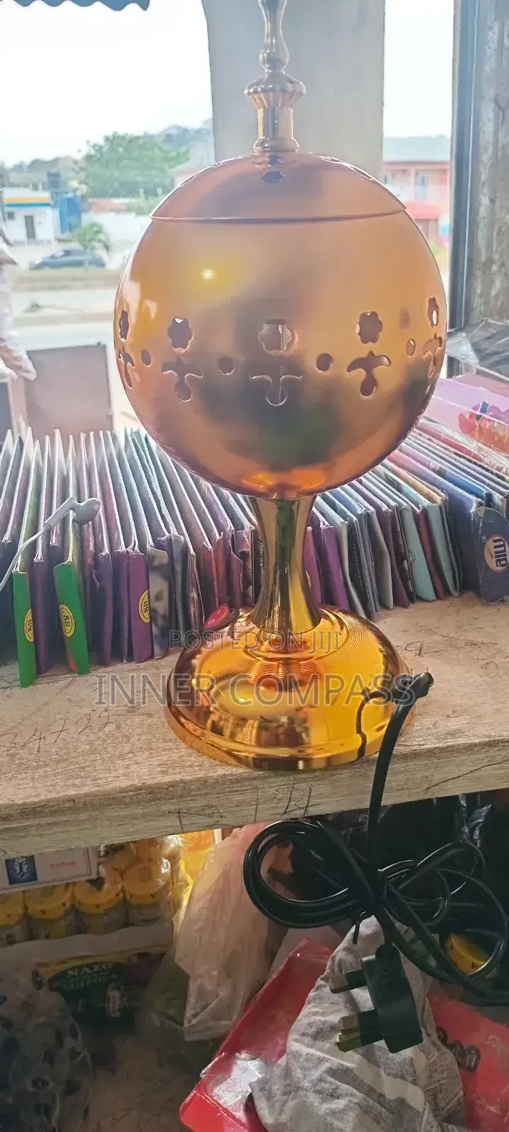 Elegant Electric Incense Burner - Golden Finish