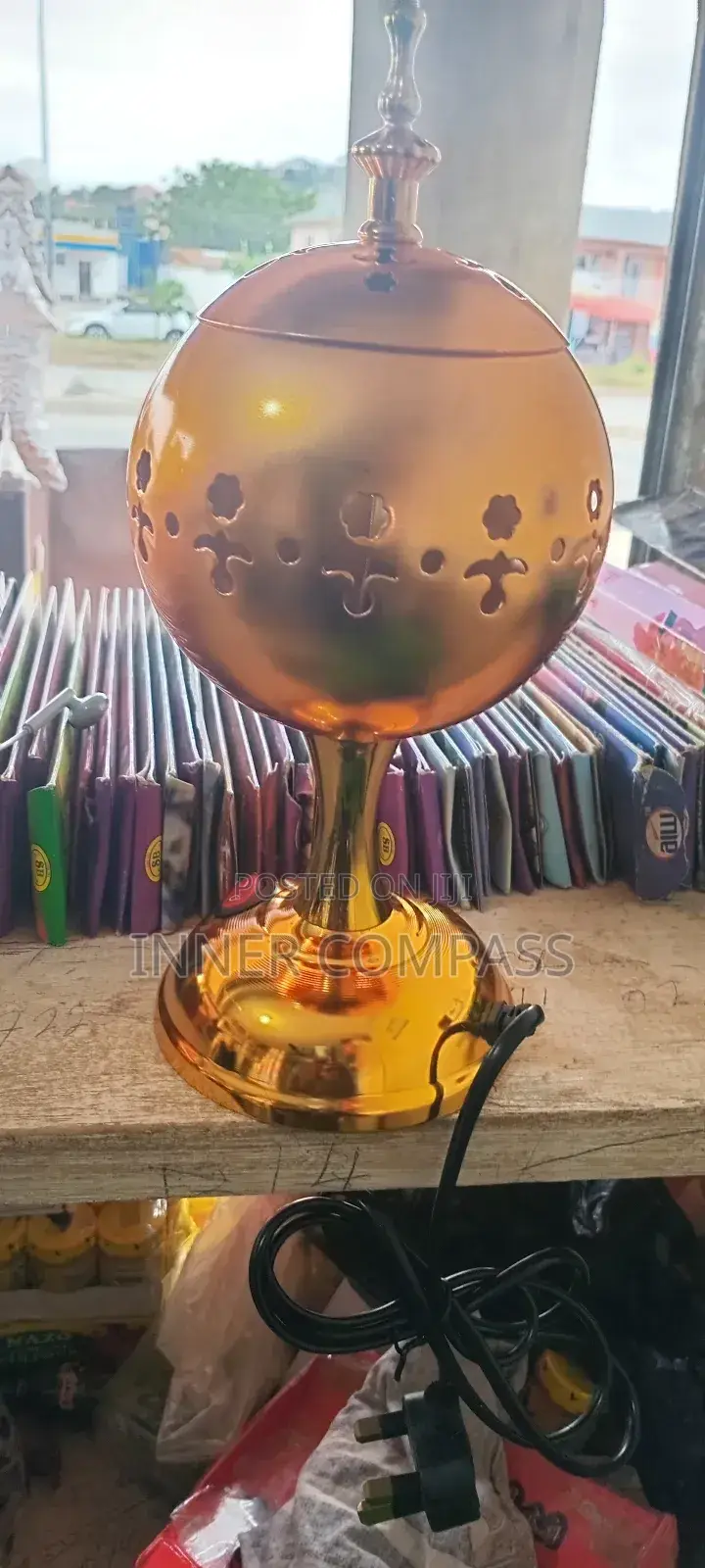 Elegant Electric Incense Burner - Golden Finish