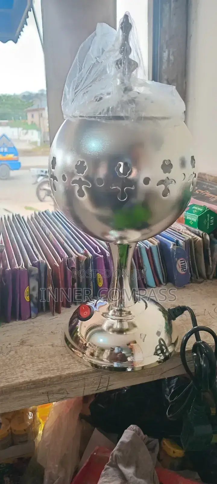 Elegant Electric Incense Burner - Silver Finish