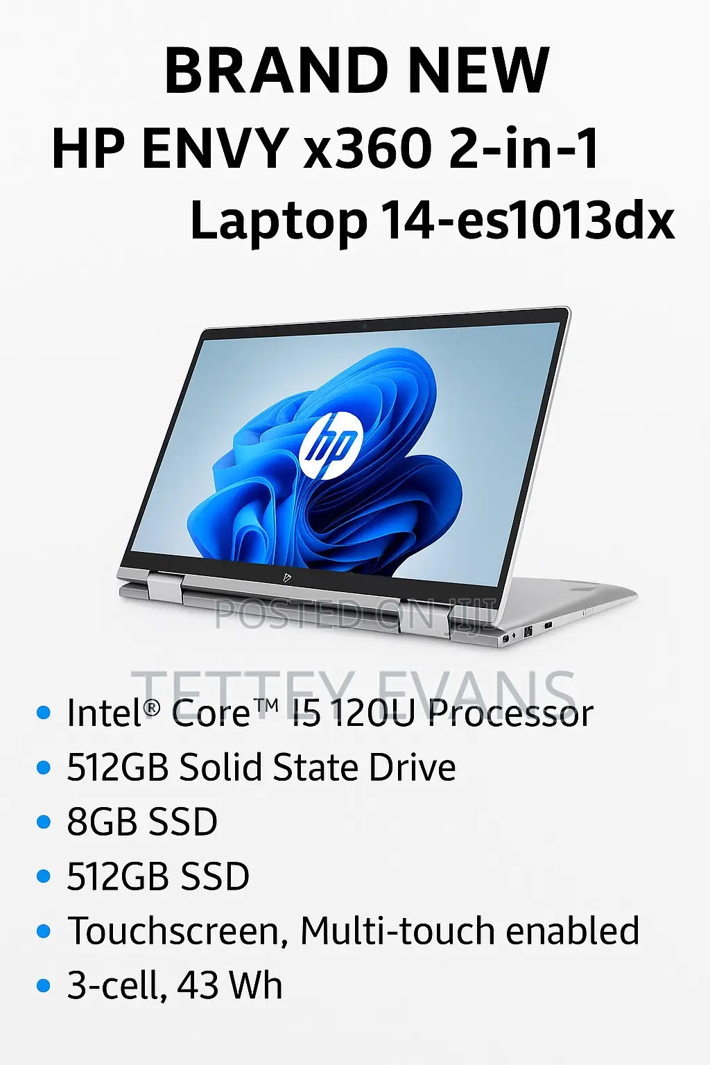New Laptop HP Envy 14 8GB Intel Core I5 SSD 512GB