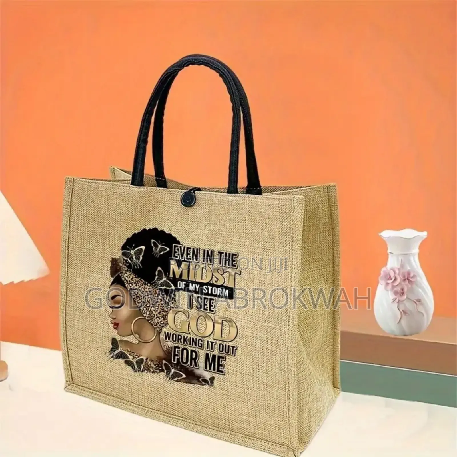 Women Head Print Handbag Set
