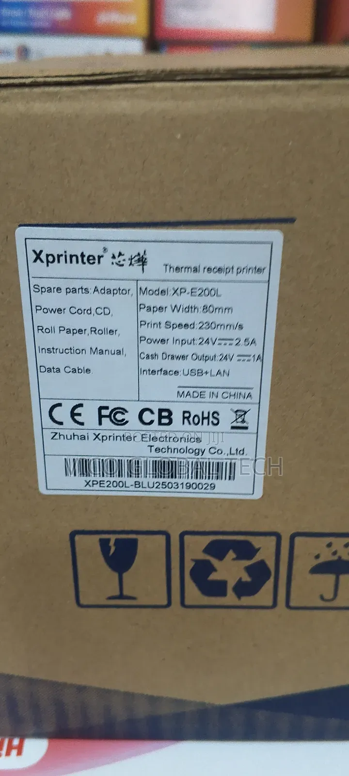 Xprinter Xp-e200l Thermal Receipt Printer 80mm Usb+Lan
