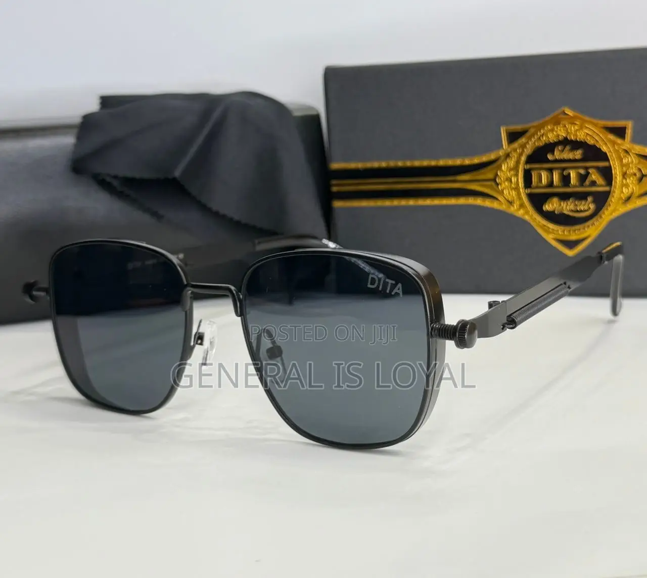 Dita Punk Bolt and Spring Rectangle Metal Rim Men’S Glasses