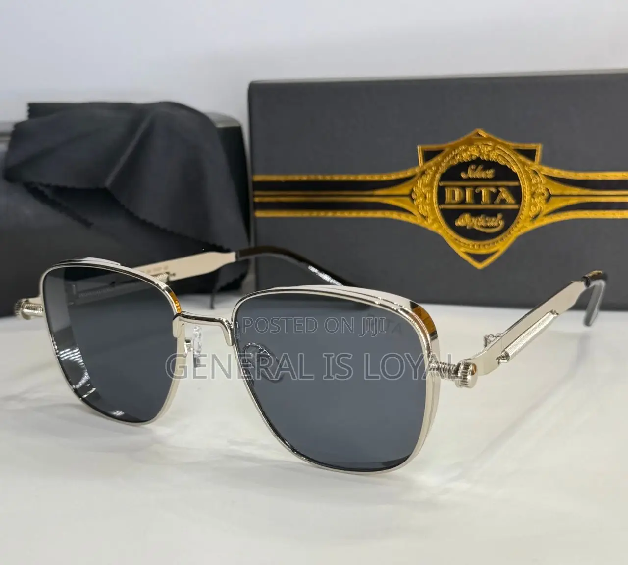 Dita Punk Bolt and Spring Rectangle Metal Rim Men’S Glasses