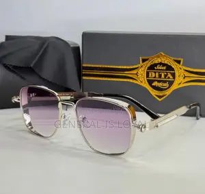 Dita Punk Bolt and Spring Rectangle Metal Rim Men’S Glasses