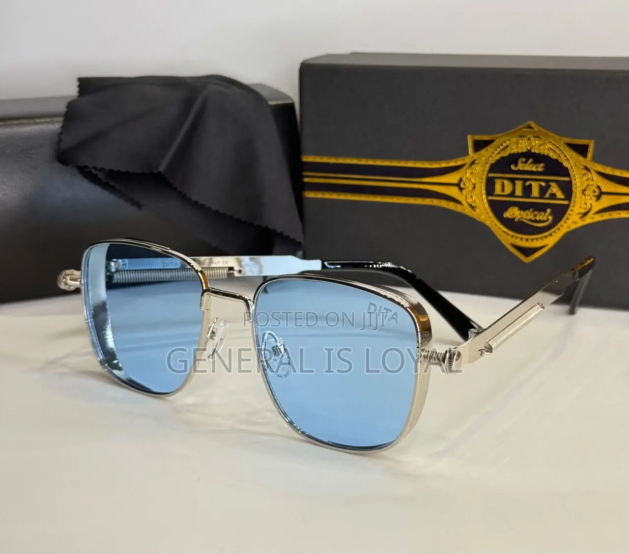 Dita Punk Bolt and Spring Rectangle Metal Rim Men’S Glasses