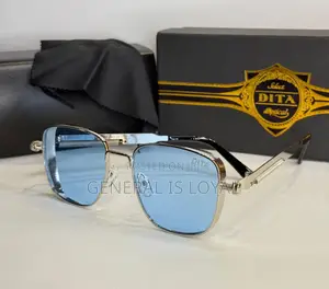 Dita Punk Bolt and Spring Rectangle Metal Rim Men’S Glasses