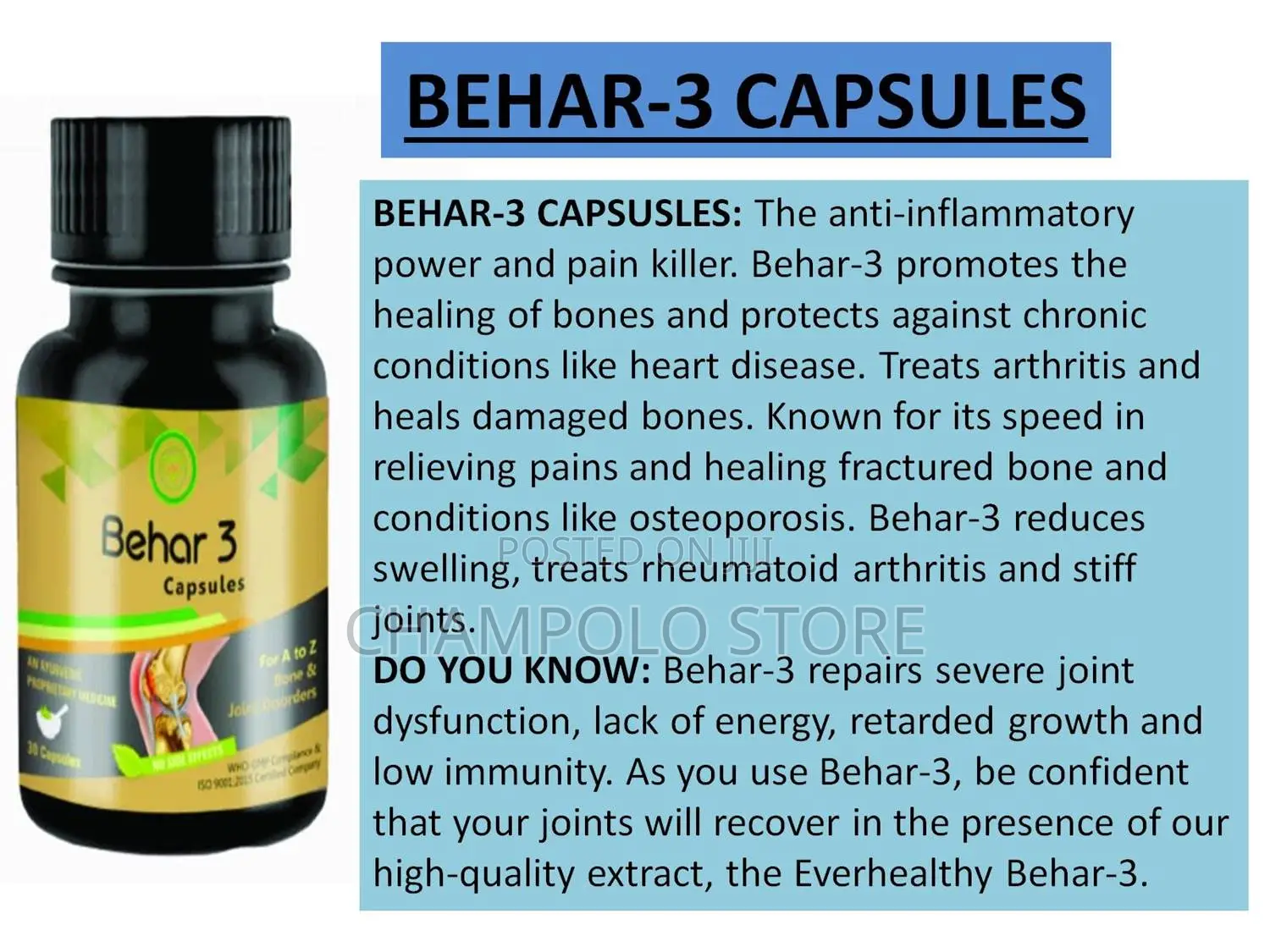 Beher 3 Capsule — Strengthen Joints, Bones Immunity