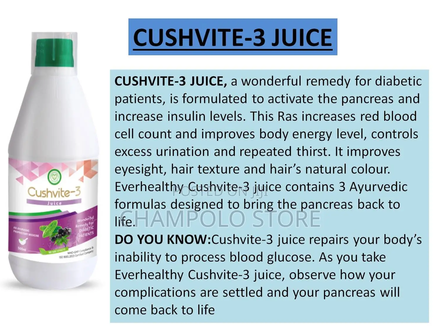 Cushvite-3 Juice — Natural Diab3tes Energy Support
