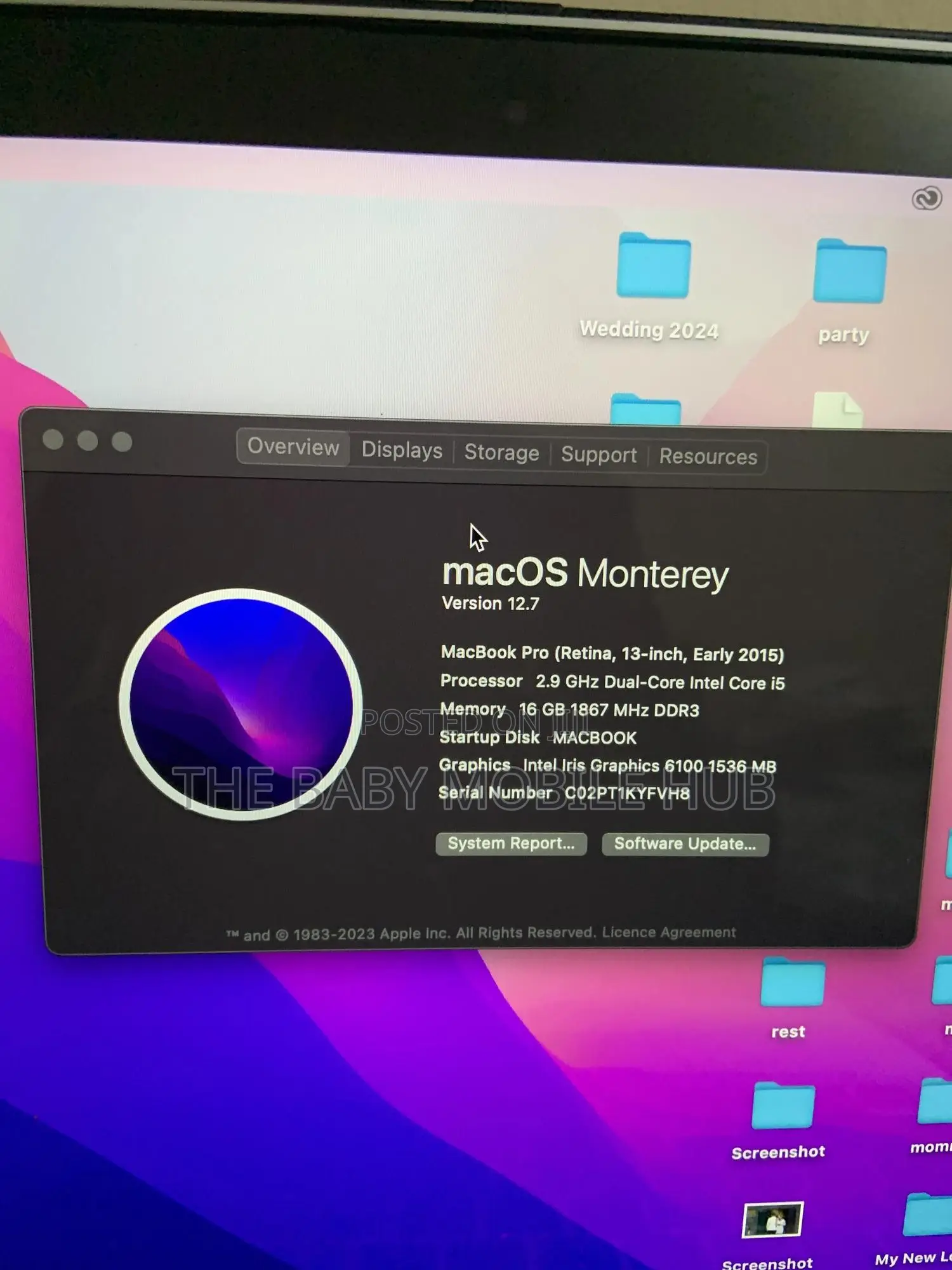 Laptop Apple MacBook Pro 2015 16GB Intel Core i5 SSD 500GB