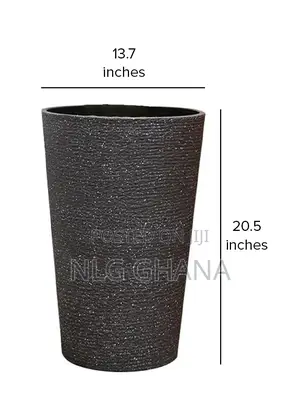 Modern Plant Pot Plastic Vase - Dark Grey. Ghx5452