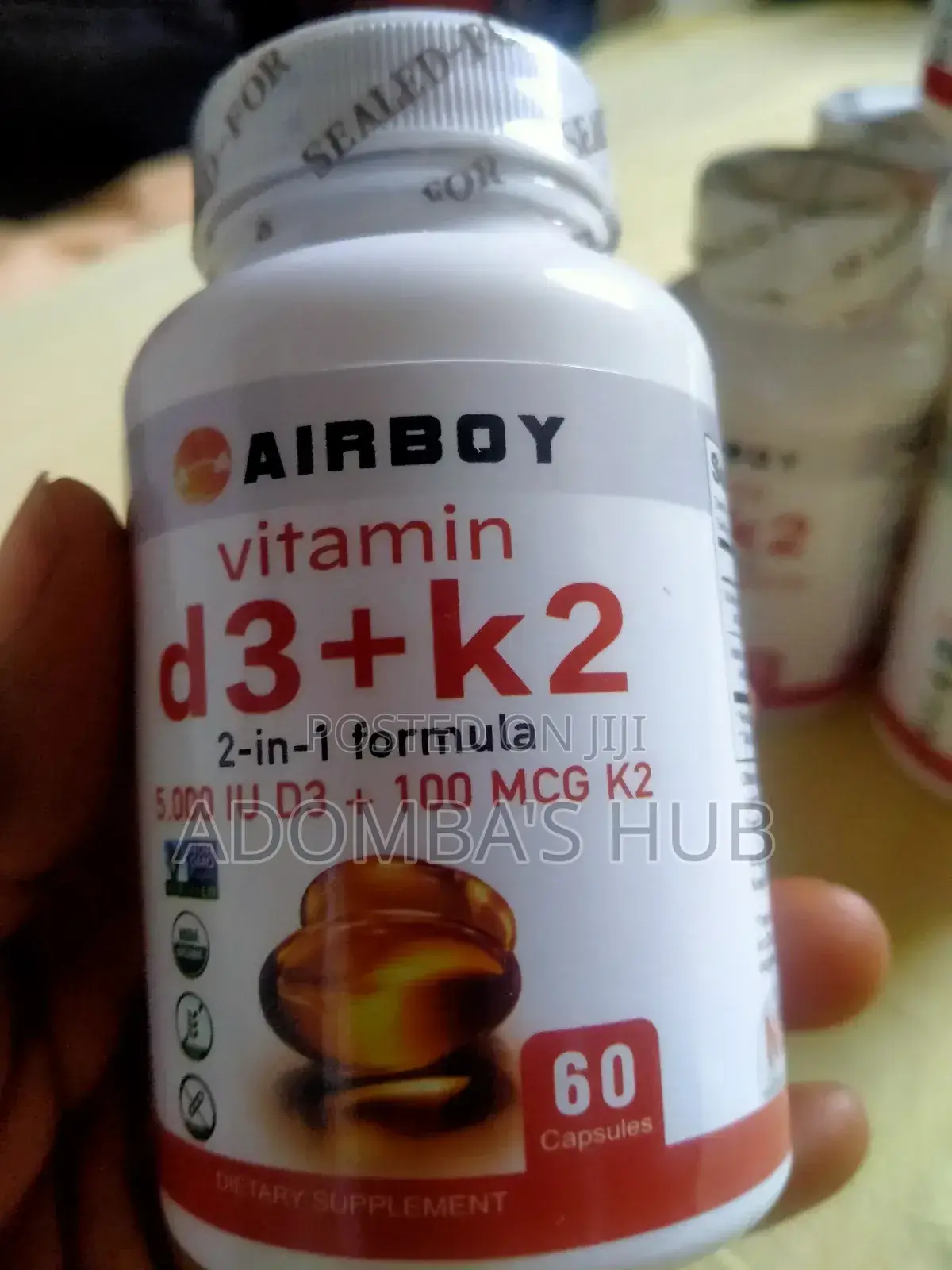 Airboy Vitamin D3+ 5000iu 100mcg for Strong Bones and Heart 60 Caps!