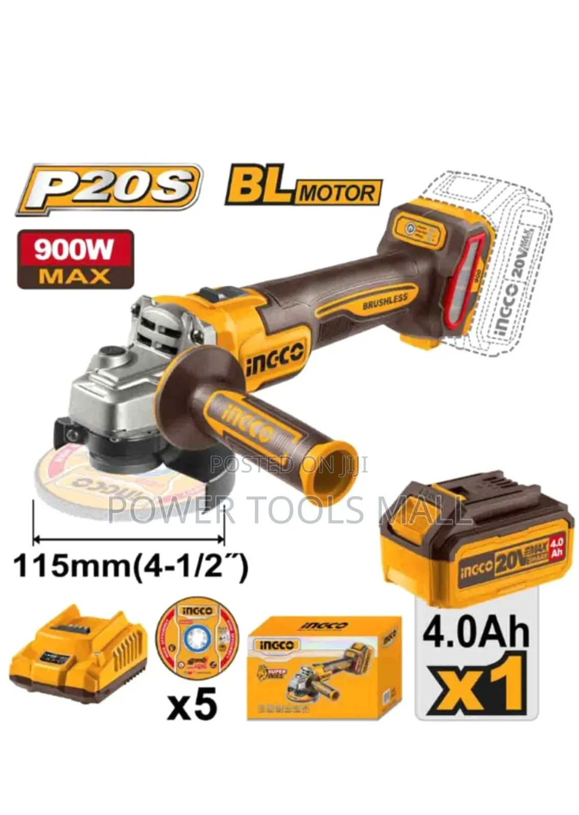 Ingco Cordless Angle Grinder Cagli271532