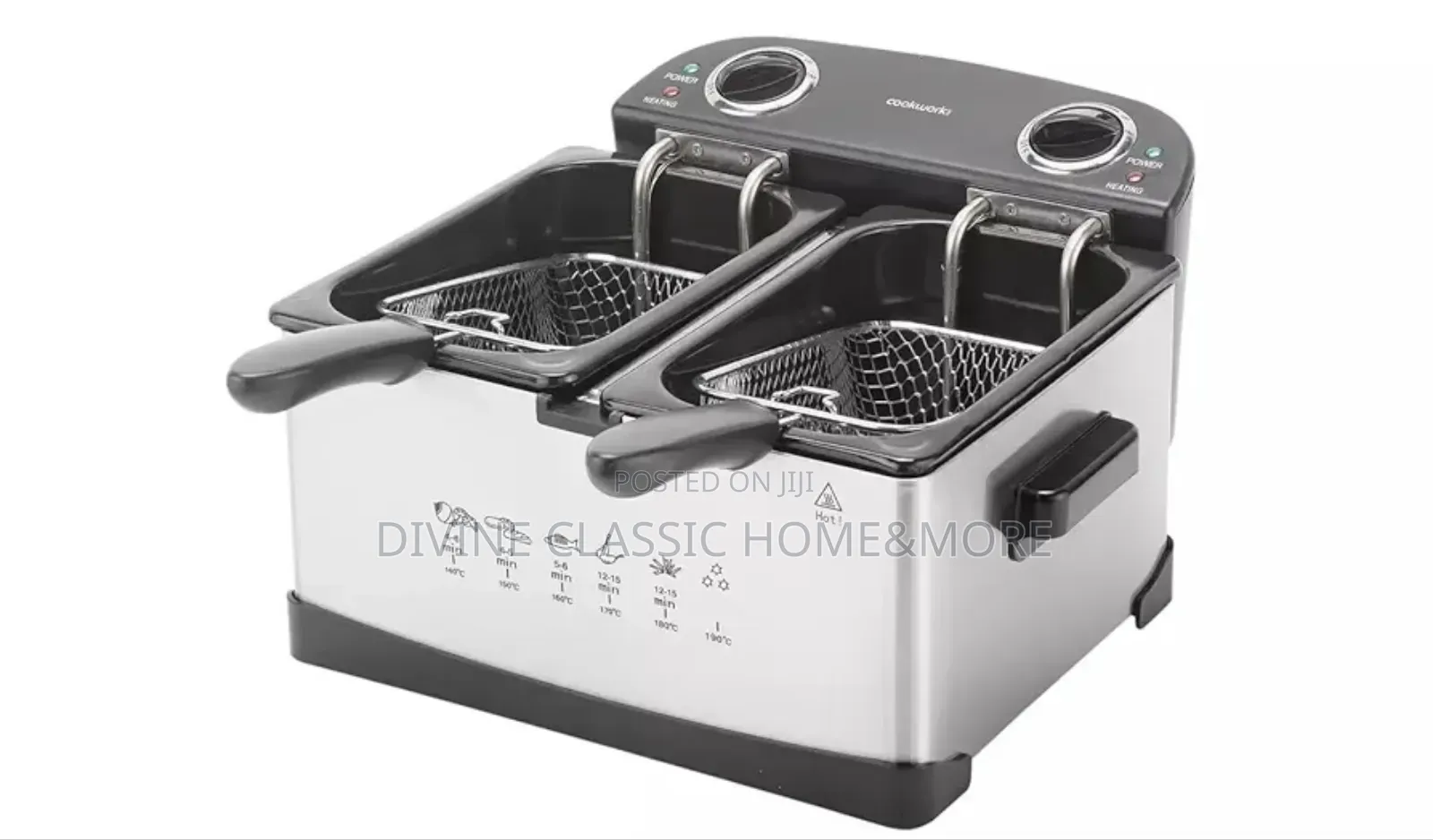 Cookworks Stainless Steel Twin Professional Deep Fryer 5lit
