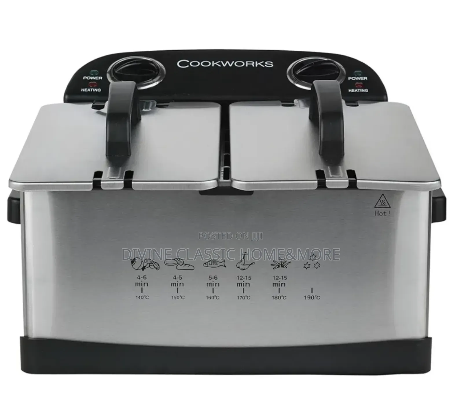 Cookworks Stainless Steel Twin Professional Deep Fryer 5lit