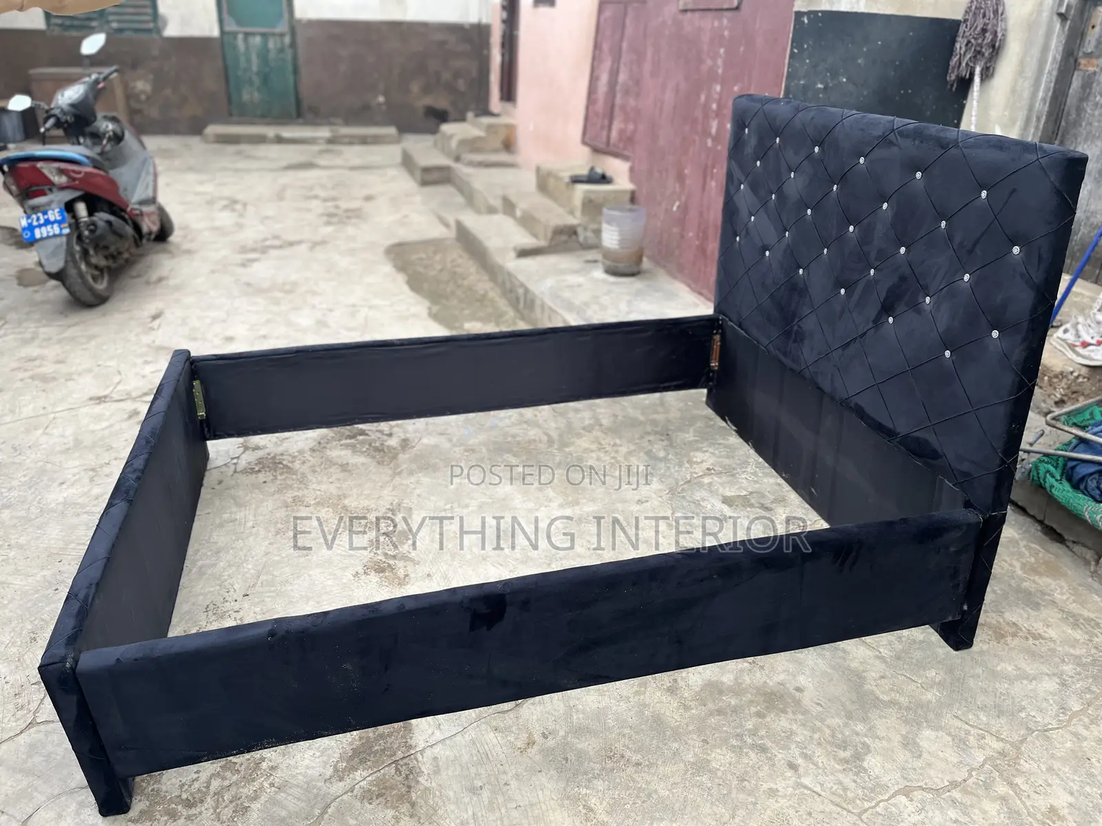 Brand New Double Bedframe Suede Fabric Black Color for Sale