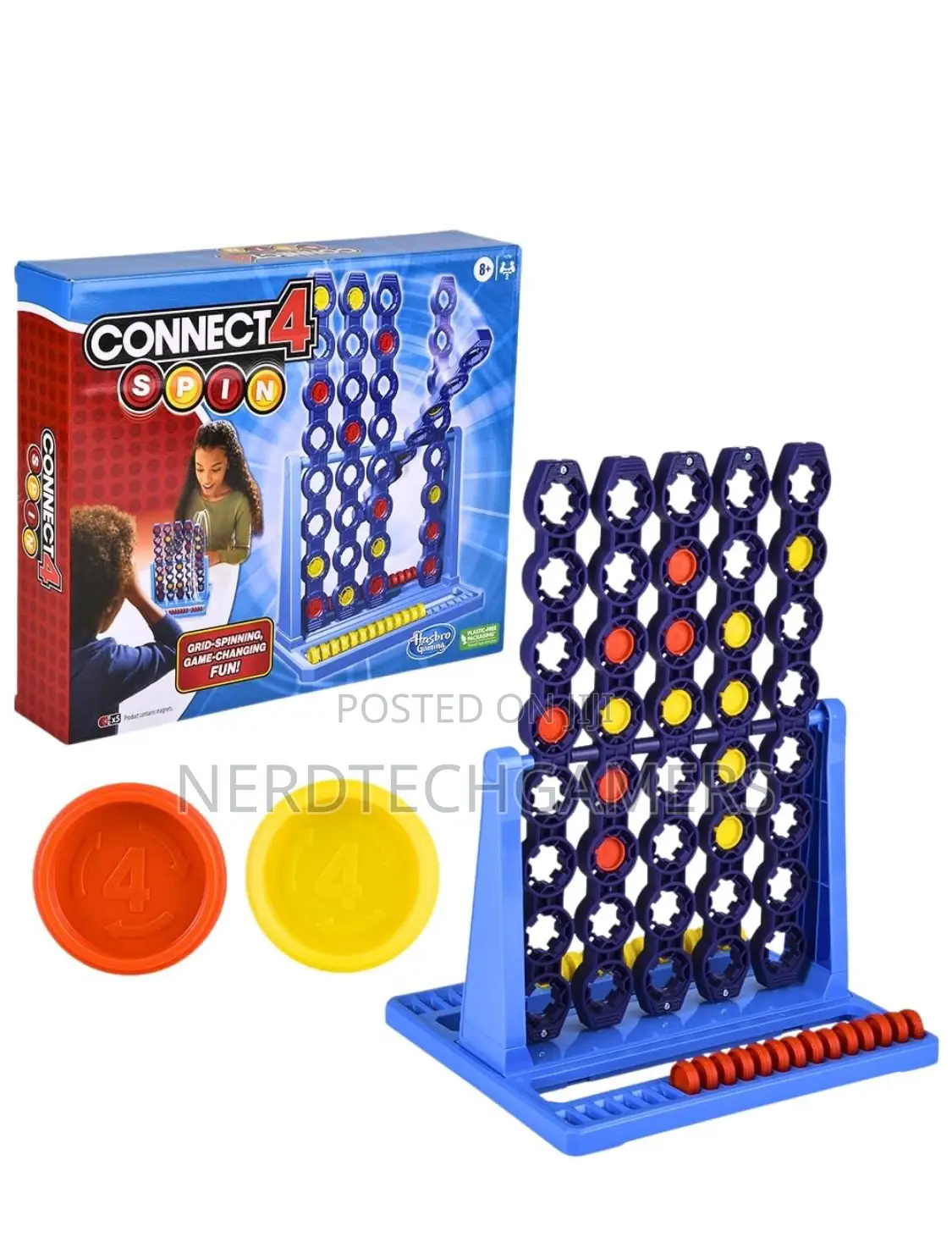 Hasbro Gaming Connect 4 Spin Game, Features Spinning