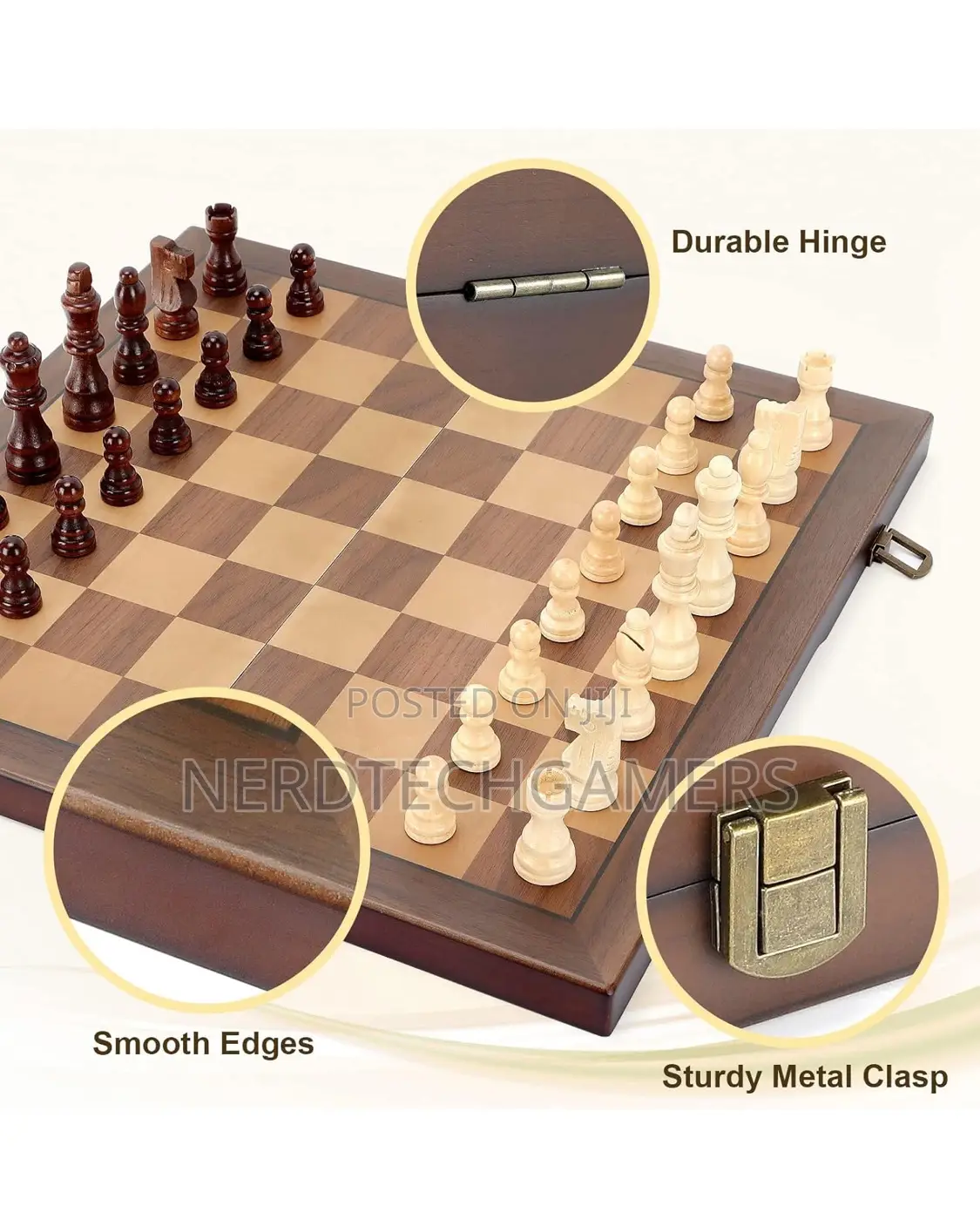 Magnetic Wooden Chess Set for Adults Kids 15'' Chess Board